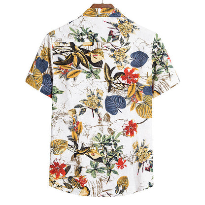 Männer Kurzarmhemd Retro-Druck Modern