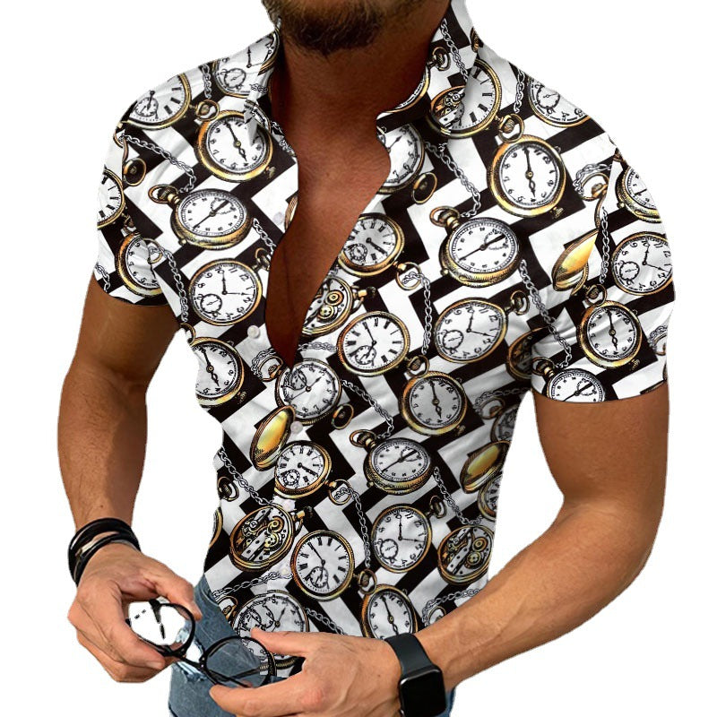 Herren Freizeithemd Ethno-Print Relaxed-Fit - Norvielle