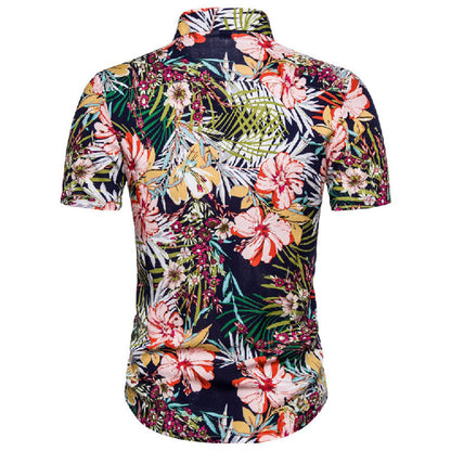 Herren Kurzarmhemd Maritim Blau - Norvielle