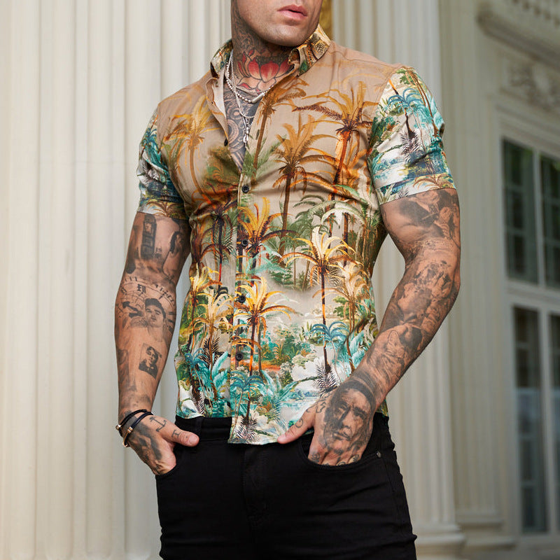 Herren Kurzarmhemd Bedruckt Cool Reverse Style - Norvielle