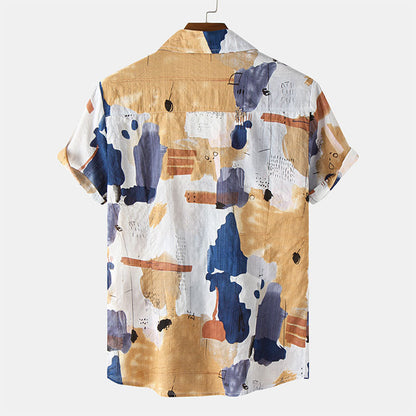 Herren Kurzarmhemd Boho-Style Bedruckt Cool