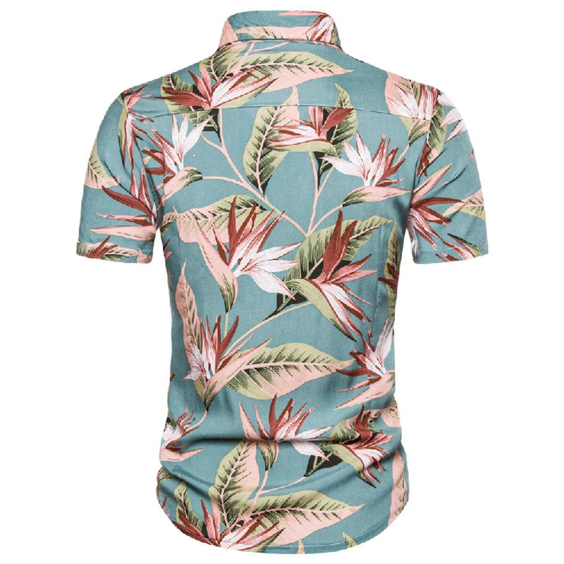 Herren Kurzarmhemd Tropical Farben