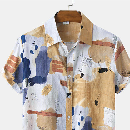 Herren Kurzarmhemd Boho-Style Bedruckt Cool