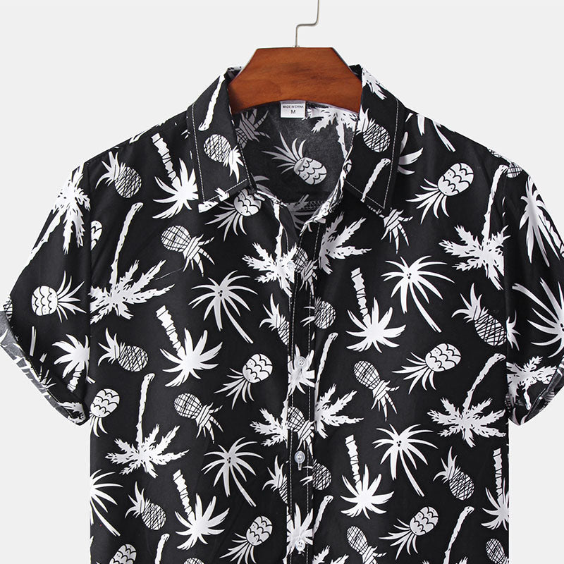 Herren Kurzarmhemd mit Logo-Druck