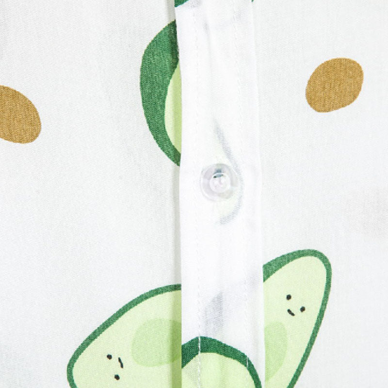 Herren-Hemd Baumwolle Avocado-Print Sommer
