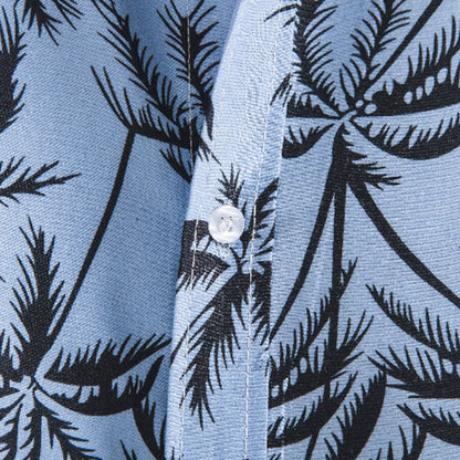 Herren-Hemd Baumwolle Palmen-Print Sommerhemd