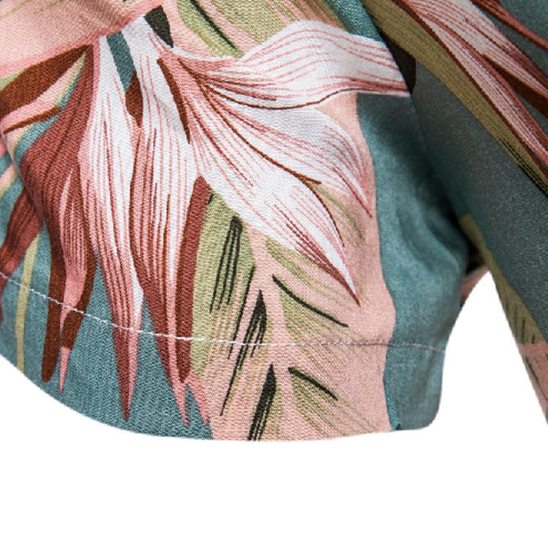 Herren Kurzarmhemd Tropical Farben
