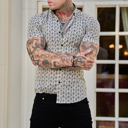 Herren Slim-Fit-Hemd Sommer-Print Modern