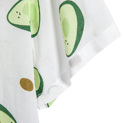 Herren-Hemd Baumwolle Avocado-Print Sommer