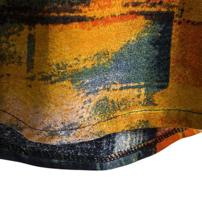 Herren Retro Urlaubshemd Sommer Baumwolle Druck