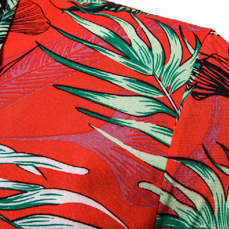 Herren Kurzarmhemd Blumenmuster Sommerlook