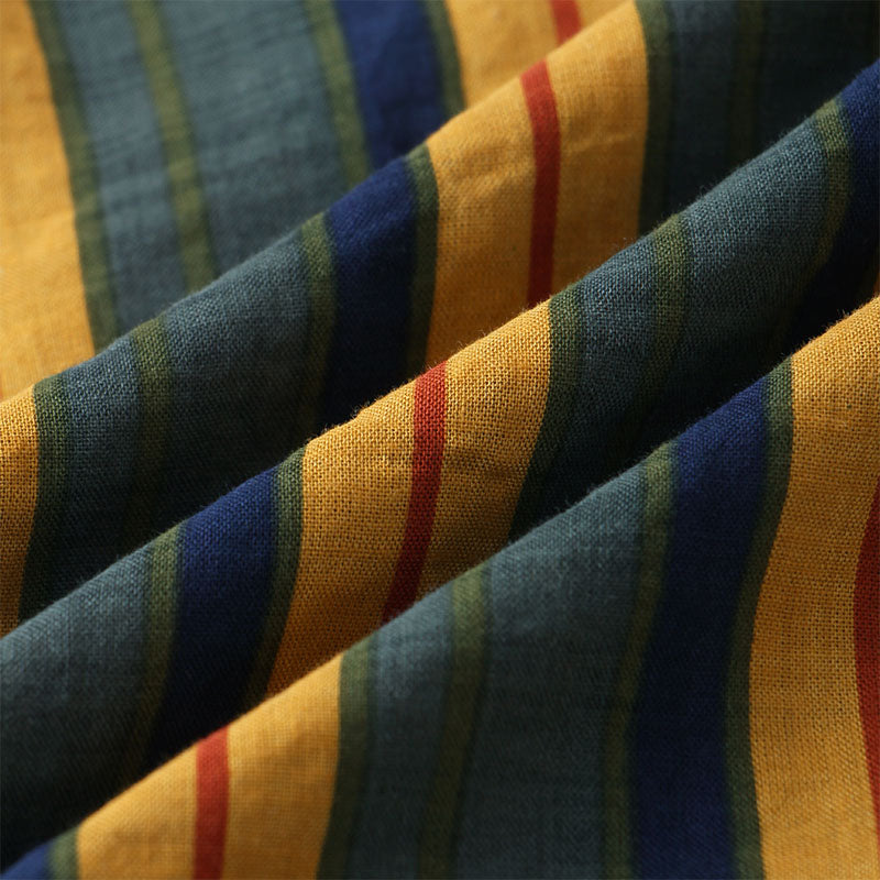 Herren Kurzarmhemd Gestreift Retro Stil