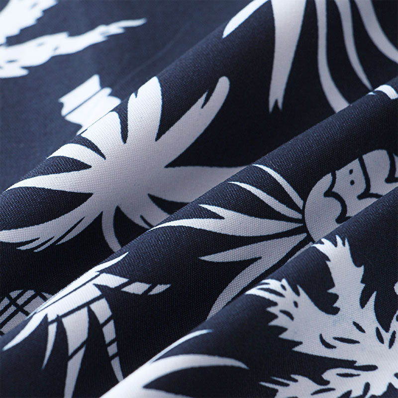 Herren Kurzarmhemd Navyblau mit Logodruck