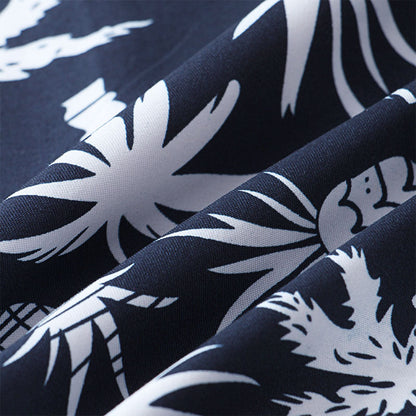 Herren Kurzarmhemd Navyblau mit Logodruck