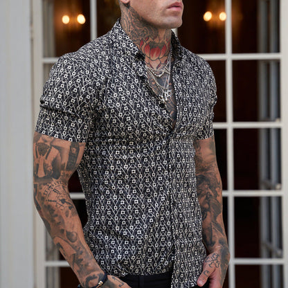 Herren Slim-Fit-Hemd Sommer-Print Modern