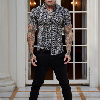 Herren Slim-Fit-Hemd Sommer-Print Modern