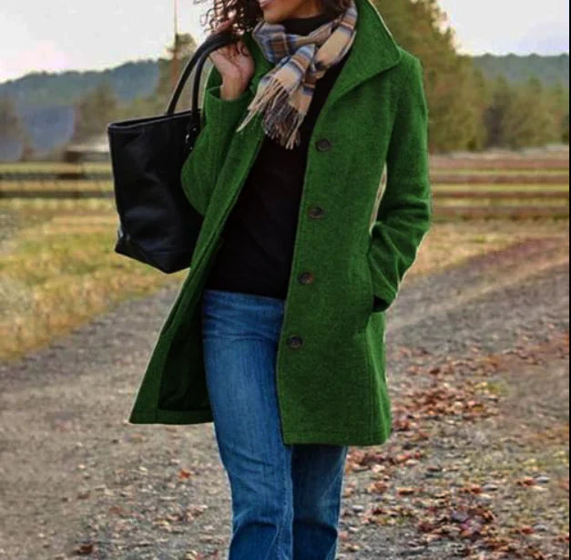 Damen Trenchcoat Lang Winterwarm