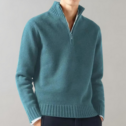 Eleganter Damenpullover Halb-Reißverschluss Modern