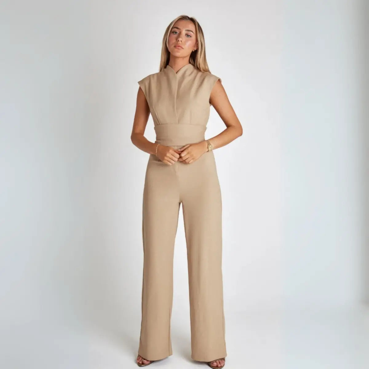 Eleganter Damen Jumpsuit V-Ausschnitt - Norvielle