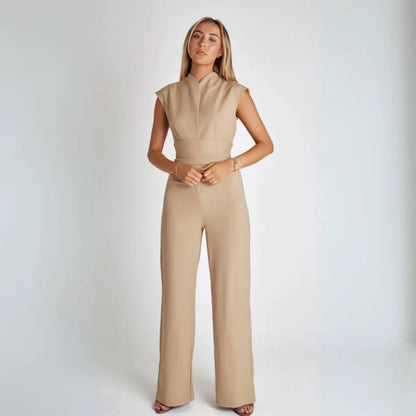 Eleganter Damen Jumpsuit V-Ausschnitt - Norvielle