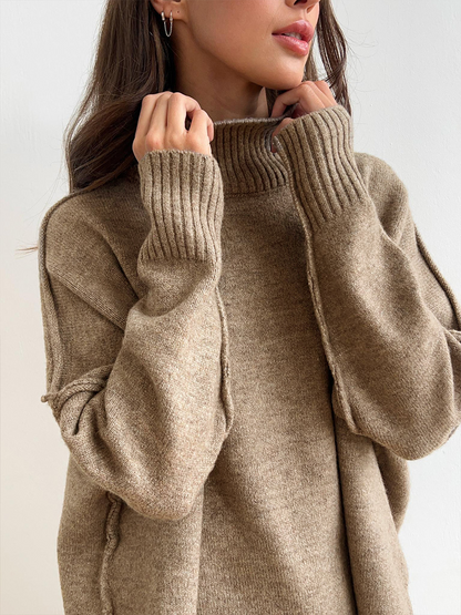 Damen Oversize Strickpullover Weich