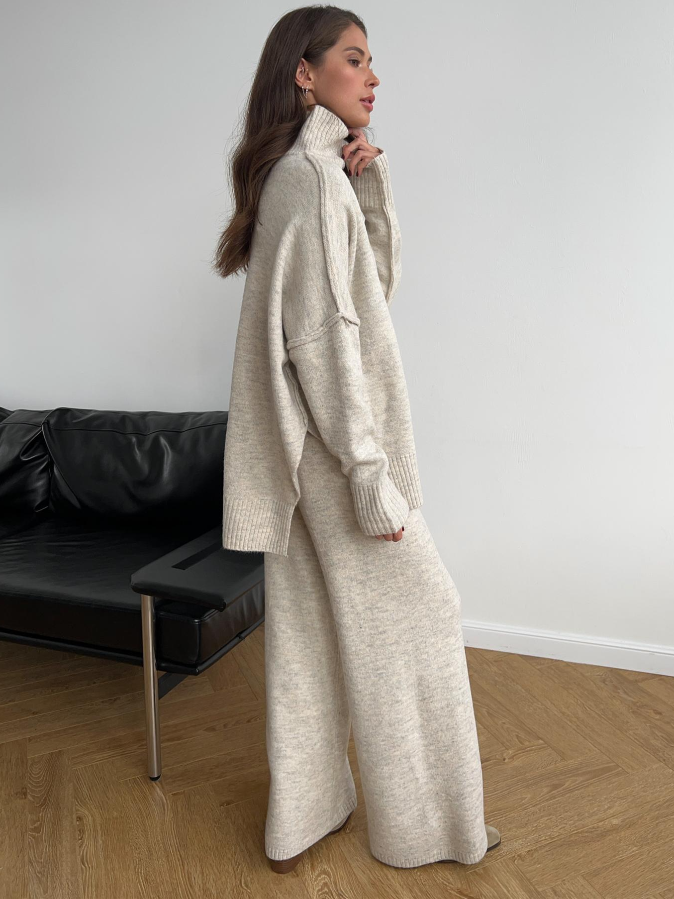 Damen Oversize Strickpullover Weich