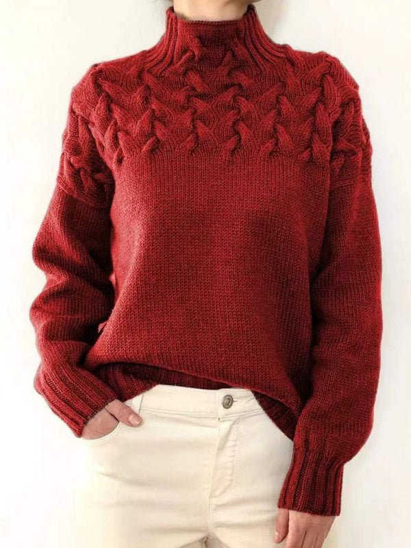 Weicher Damen Cashmere Rollkragenpullover Einfarbig