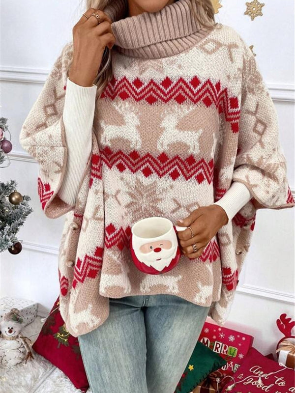 Damen Strickpullover Rentier Motiv Weihnachten