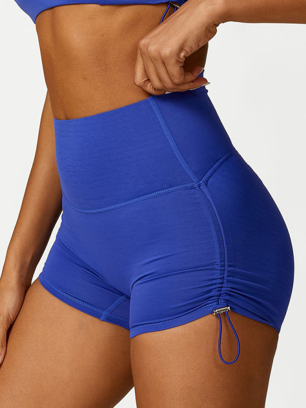 Damen Hochtailligen Sport Shorts Verstellbar