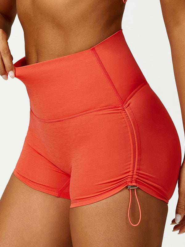 Damen Hochtailligen Sport Shorts Verstellbar