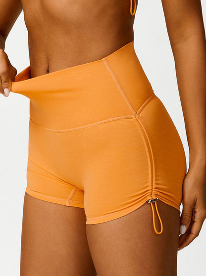 Damen Hochtailligen Sport Shorts Verstellbar