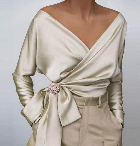 Damen Seidenbluse Elegante Bluse
