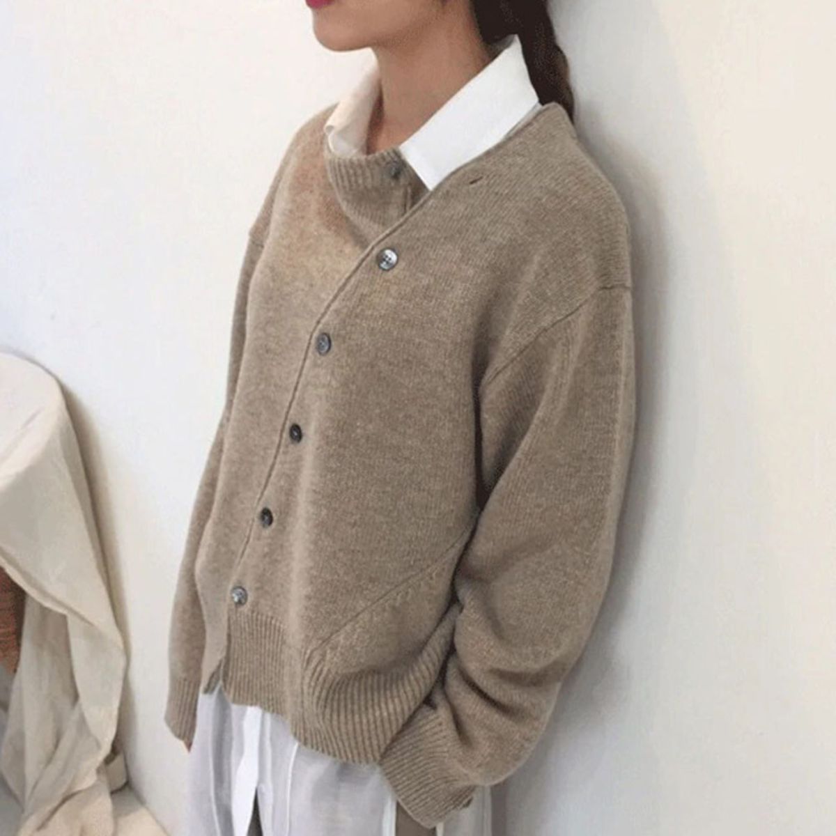 Damen Winterpullover Mit Knöpfen Warm