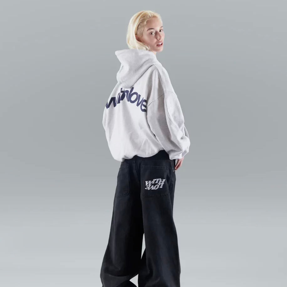 Damen Oversized Hoodie Love Print Groß