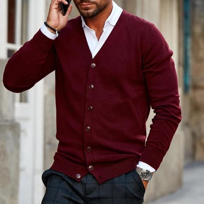 Herren Strickjacke Warm Bequem