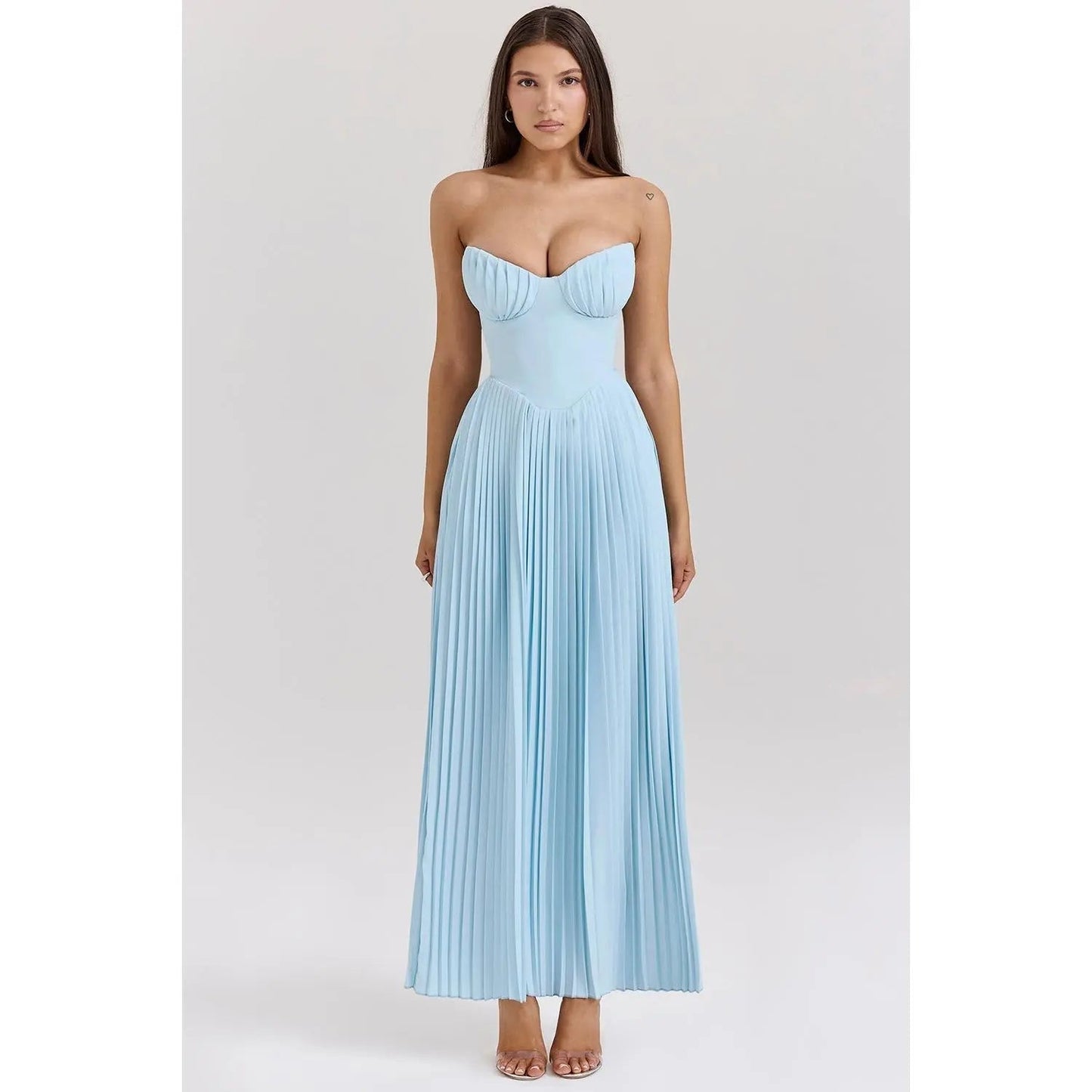 Damen Abendkleid Schulterfrei Elegant Maxikleid - Norvielle