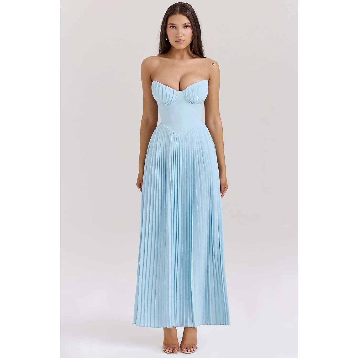 Damen Abendkleid Schulterfrei Elegant Maxikleid - Norvielle