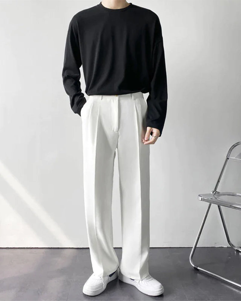 Enzo Damen Anzughose High-Waist Weites Bein