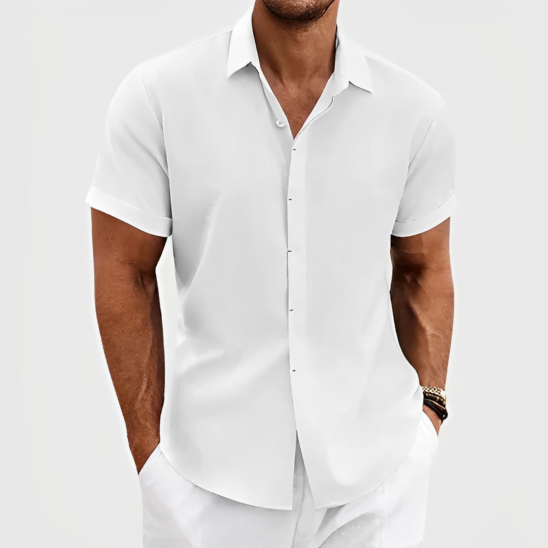 Herren Slim-Fit Hemd Modern Knöpfe