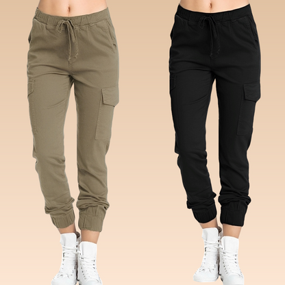 Elegante Damen Cargo-Hose Slim Fit