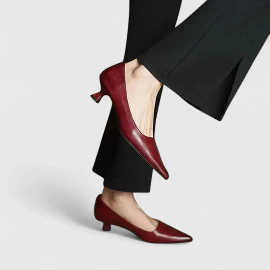 Damen Pumps Klassisch Spitz Niedriger Absatz