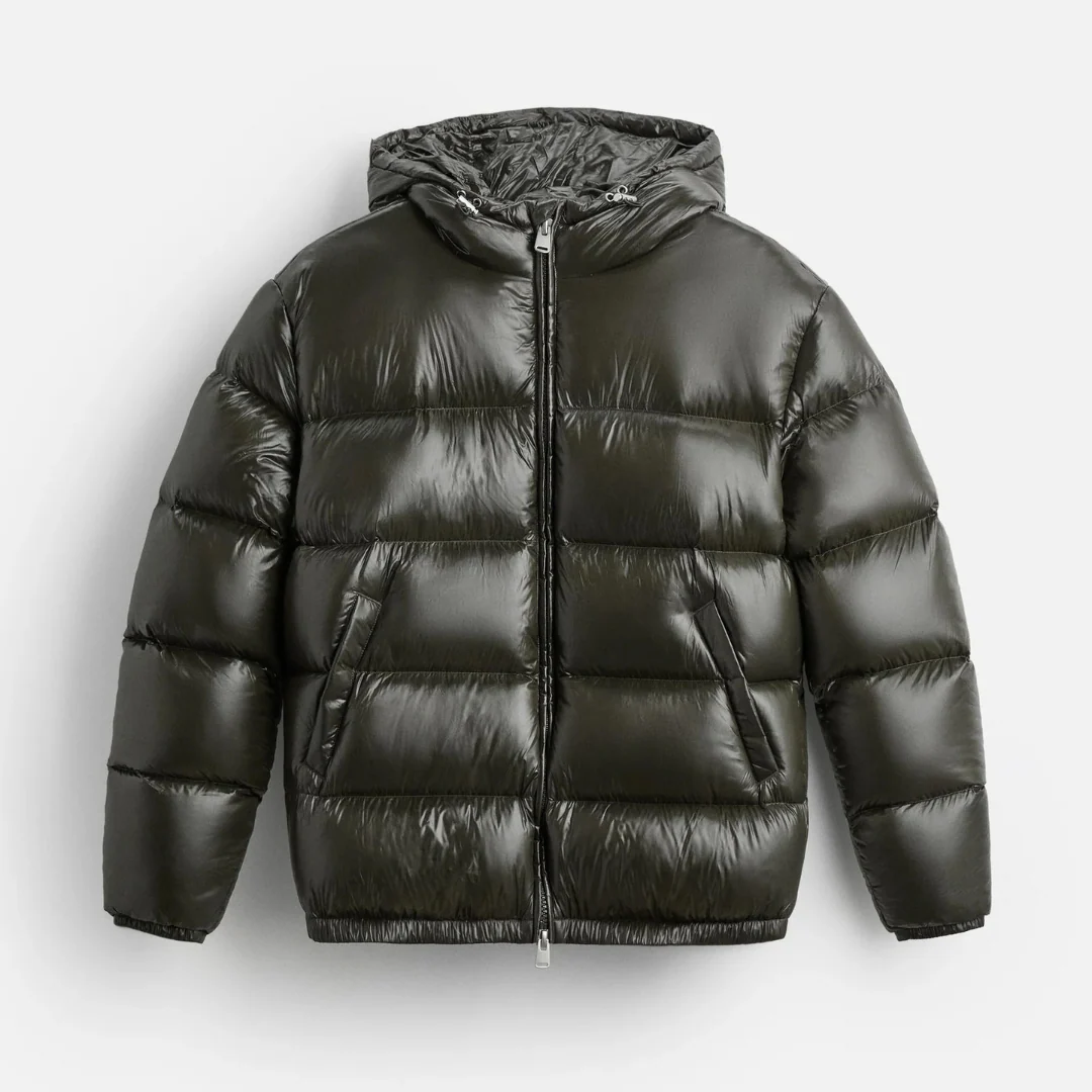Damen Pufferjacke Gepolstert Oversized Mit Kapuze