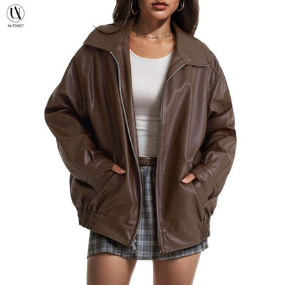Lederjacke Herren Bomber Lederoberfläche
