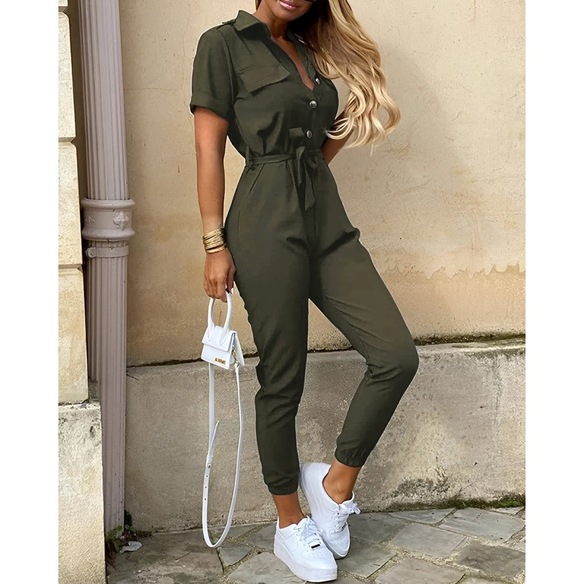 Eleganter Damen Jumpsuit Tailliert