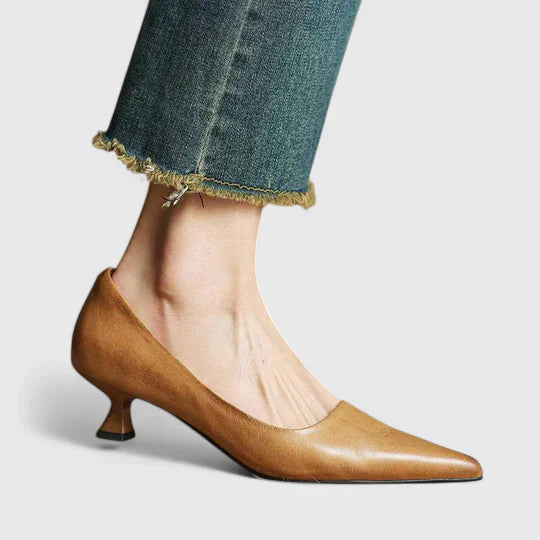 Damen Pumps Klassisch Spitz Niedriger Absatz