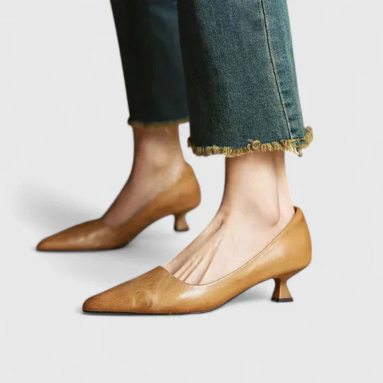 Damen Pumps Klassisch Spitz Niedriger Absatz