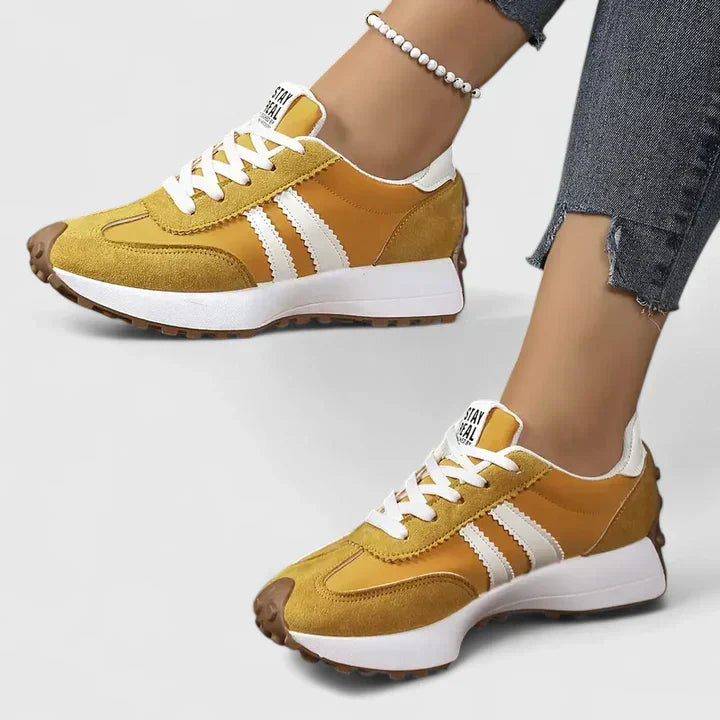 Damen Retro Schnürschuhe Farben Frühling
