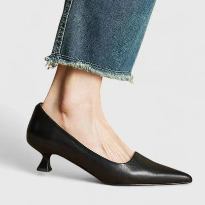 Damen Pumps Klassisch Spitz Niedriger Absatz