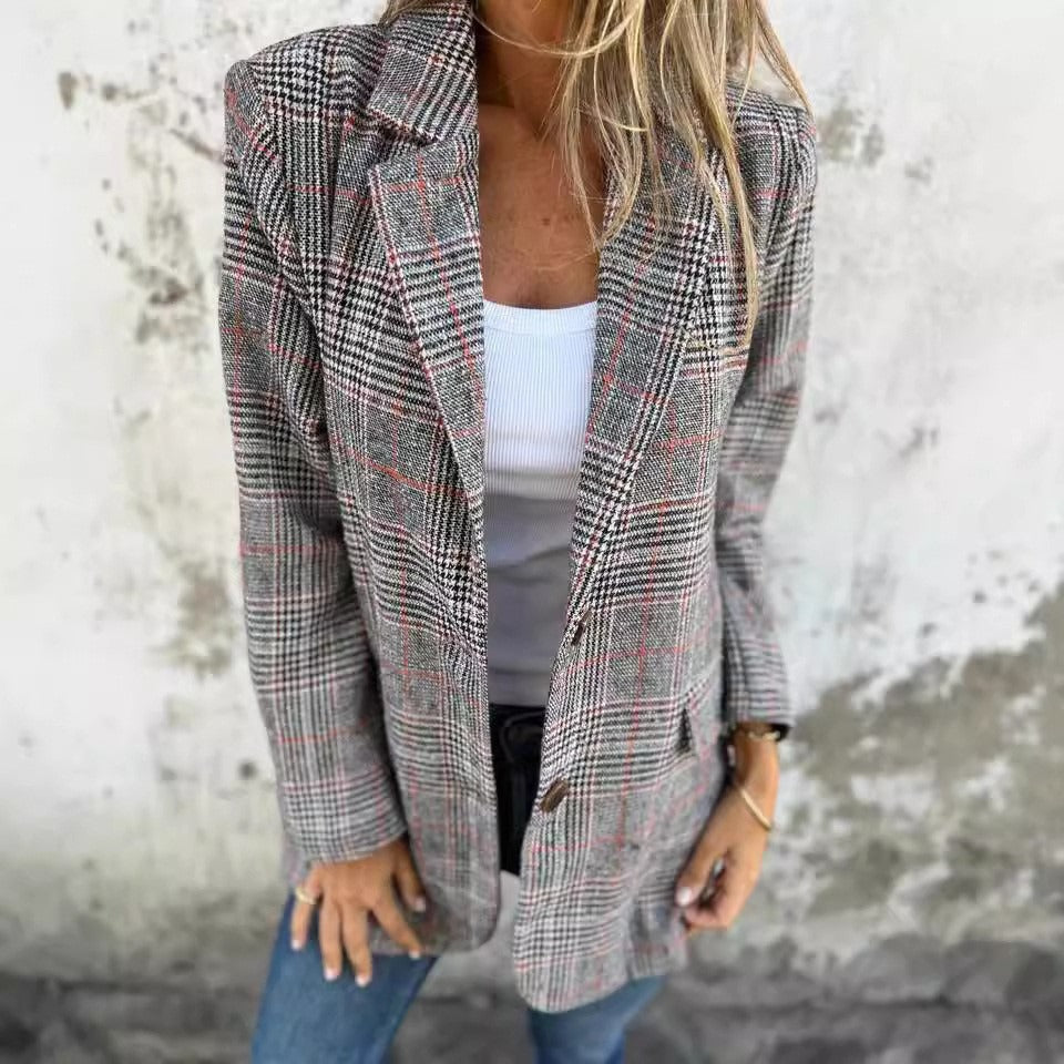 Damen Strickjacke Wollmischung Reverskragen Locker