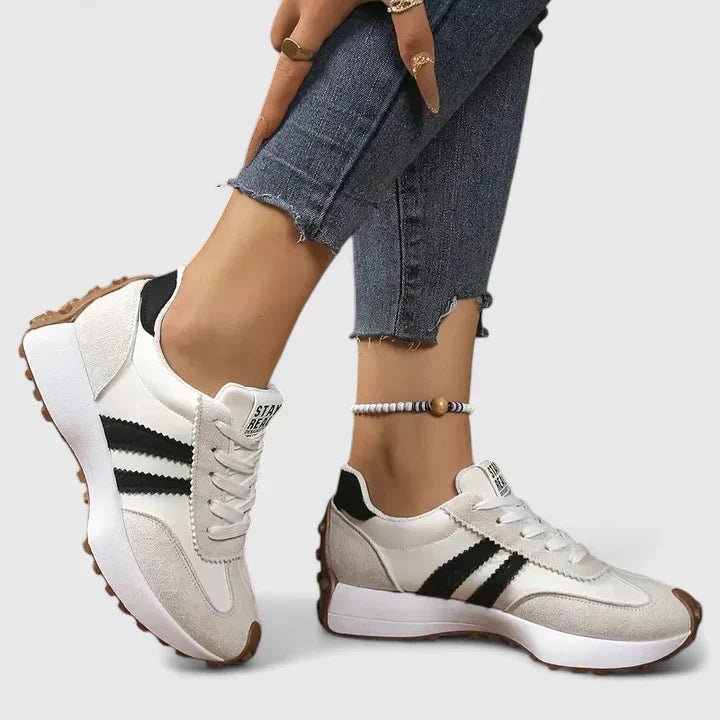 Damen Retro Schnürschuhe Farben Frühling